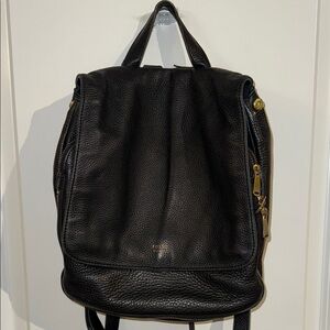 Fossil Black Leather Backpack